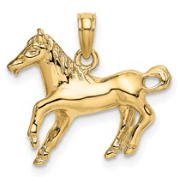 10k yellow gold horse charm - Kelly Wade Jewelers Store