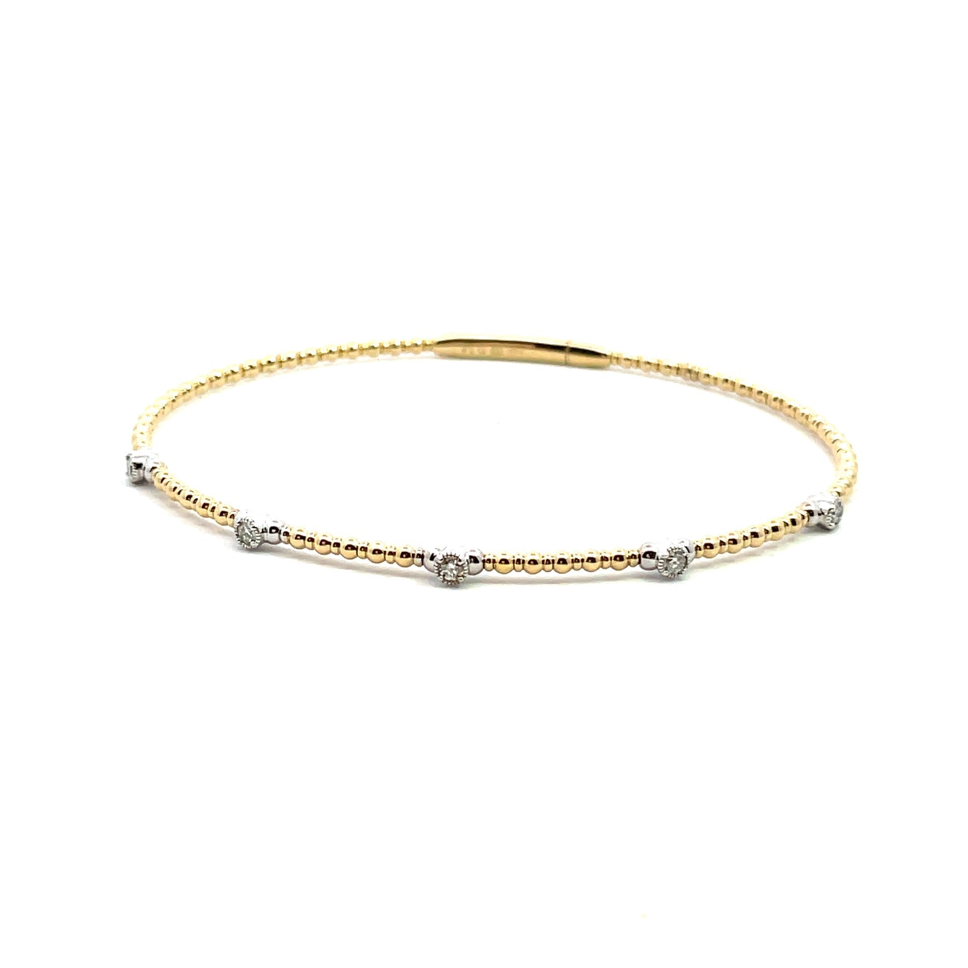 14k two tone beaded flexible b - Kelly Wade Jewelers Store