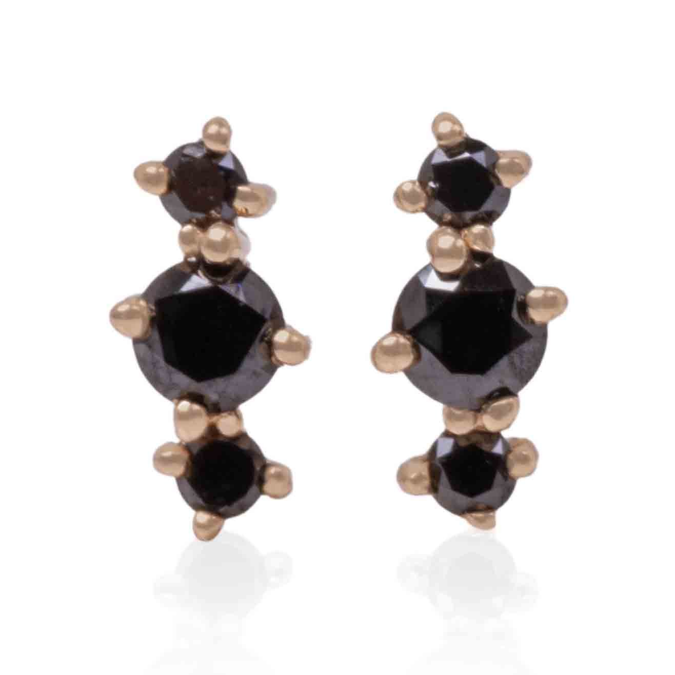 14k yellow gold 3 black diamon - Kelly Wade Jewelers Store