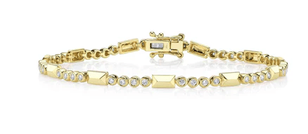 14k yellow gold alternating ba - Kelly Wade Jewelers Store