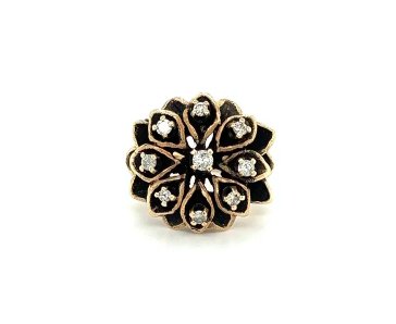 14k yellow gold antique flower - Kelly Wade Jewelers Store