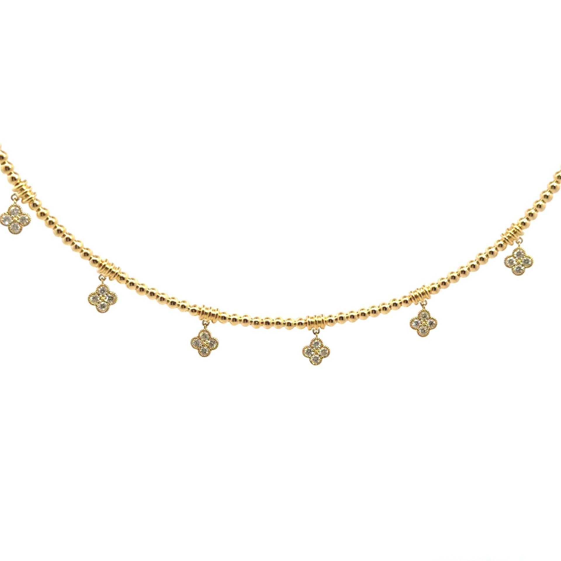 14k yellow gold beaded choker - Kelly Wade Jewelers Store