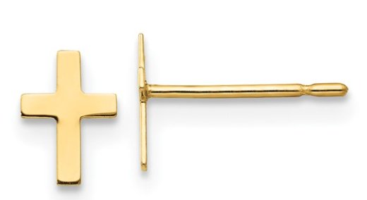 14k yellow gold cross earrings - Kelly Wade Jewelers Store