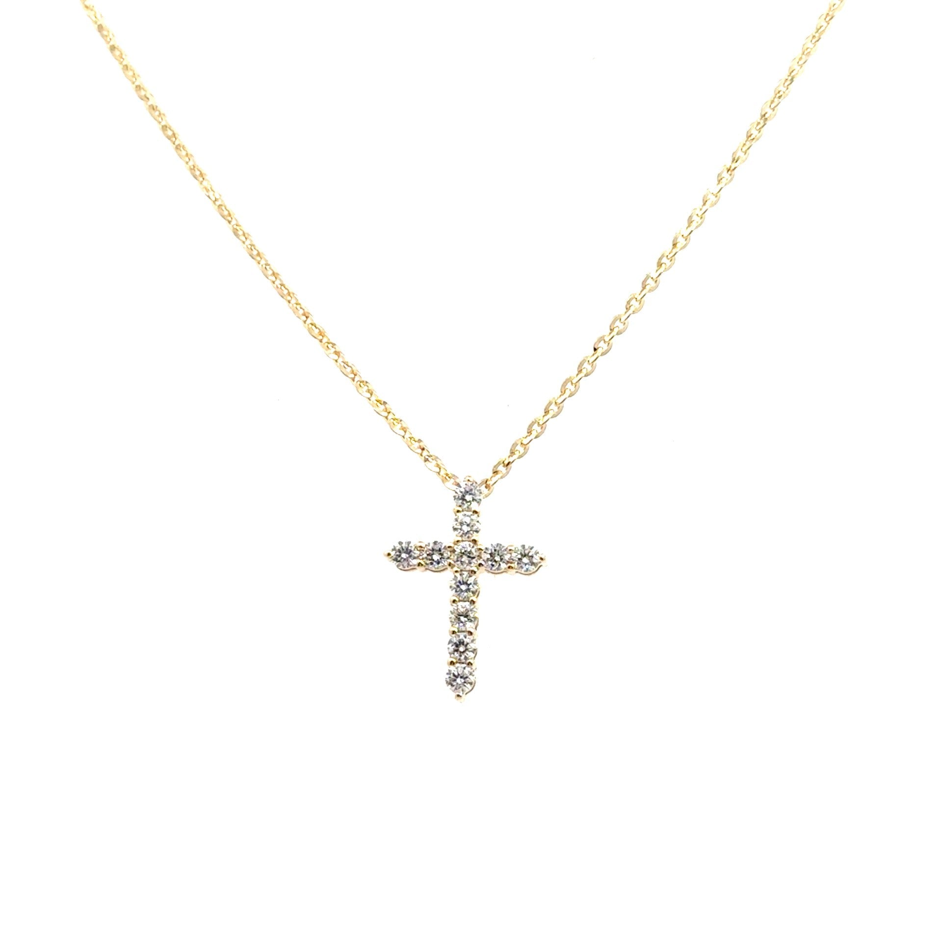 14k yellow gold diamond cross - Kelly Wade Jewelers Store