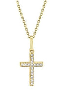 14k yellow gold diamond cross - Kelly Wade Jewelers Store