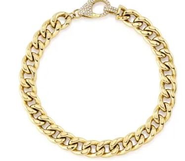 14k yellow gold diamond link b - Kelly Wade Jewelers Store