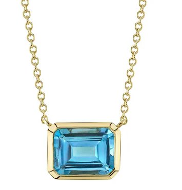 14k yellow gold emerald cut bl - Kelly Wade Jewelers Store