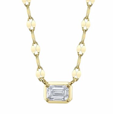 14k yellow gold emerald cut di - Kelly Wade Jewelers Store