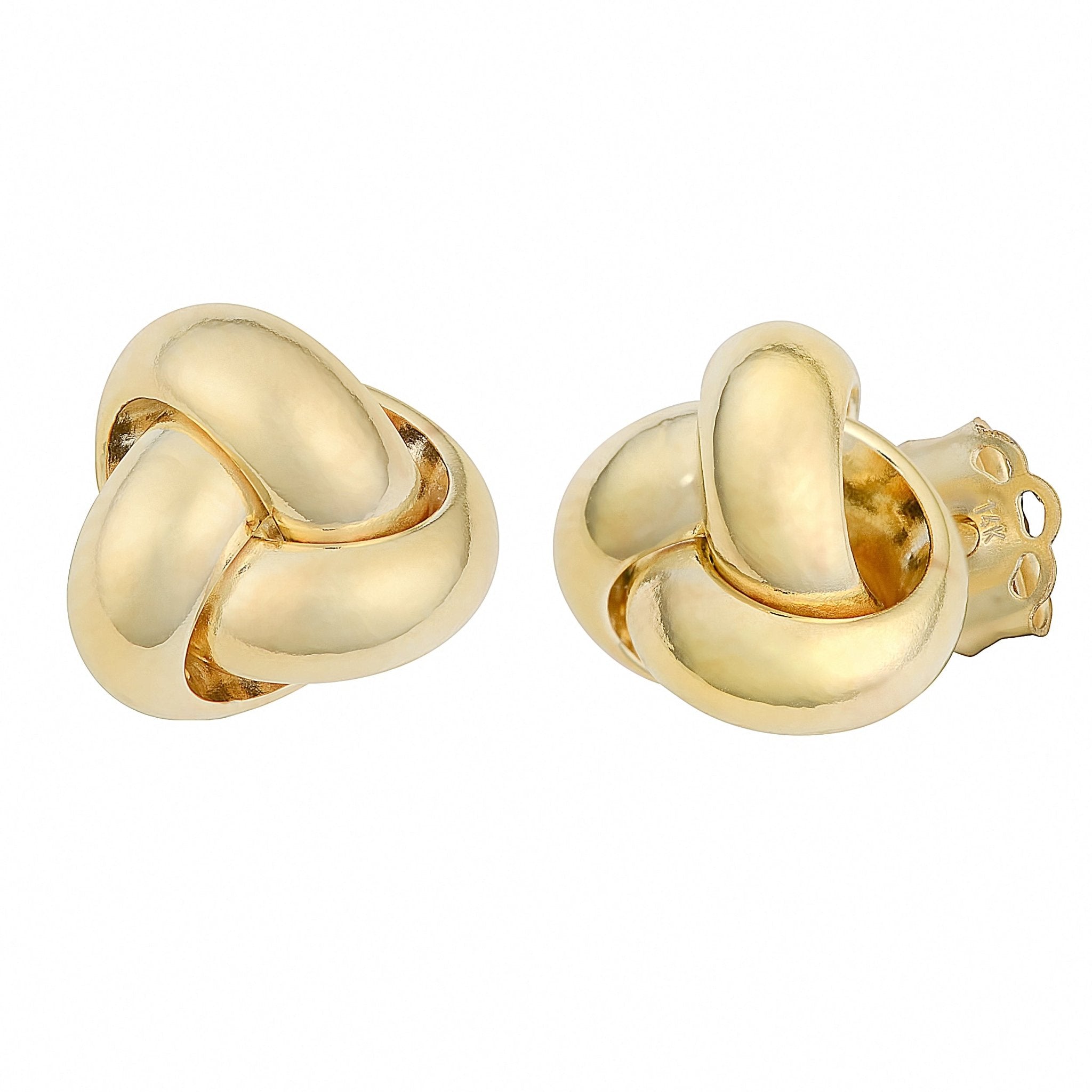 14k yellow gold love knot earr - Kelly Wade Jewelers Store