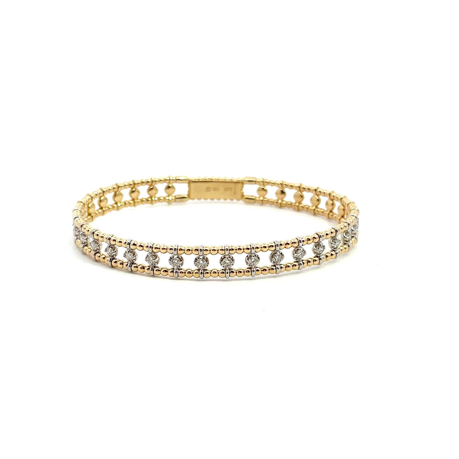 14k yellow gold open beaded ba - Kelly Wade Jewelers Store