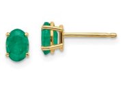 14k yellow gold oval emerald e - Kelly Wade Jewelers Store