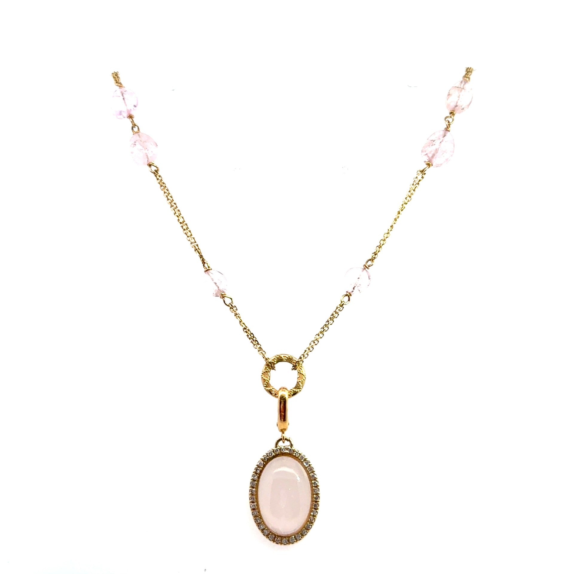 14k yellow gold oval morganite - Kelly Wade Jewelers Store