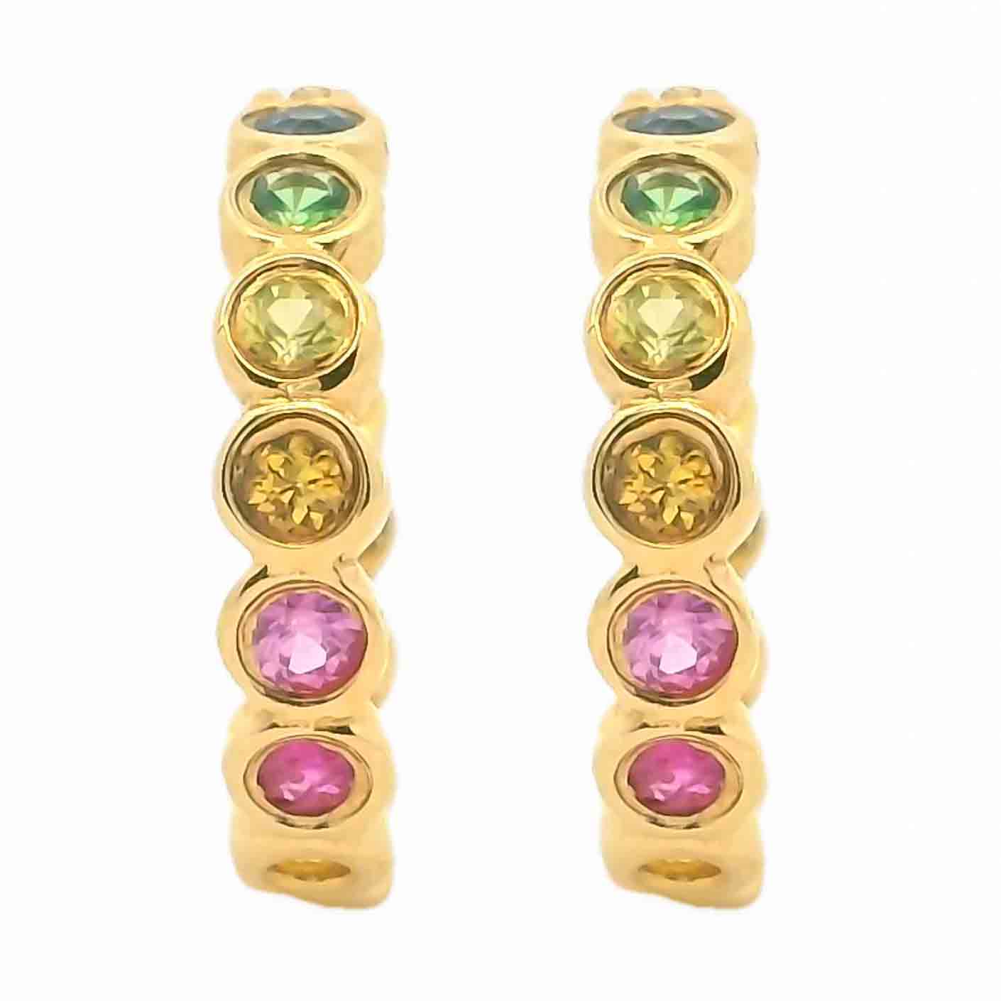 14k yellow gold rainbow sapphi - Kelly Wade Jewelers Store