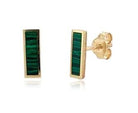 14K YG Malachite Bar Stud Earrings - Kelly Wade Jewelers Store