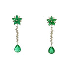 18k white gold emerald flower - Kelly Wade Jewelers Store