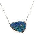 18k white gold opal pendant wi - Kelly Wade Jewelers Store