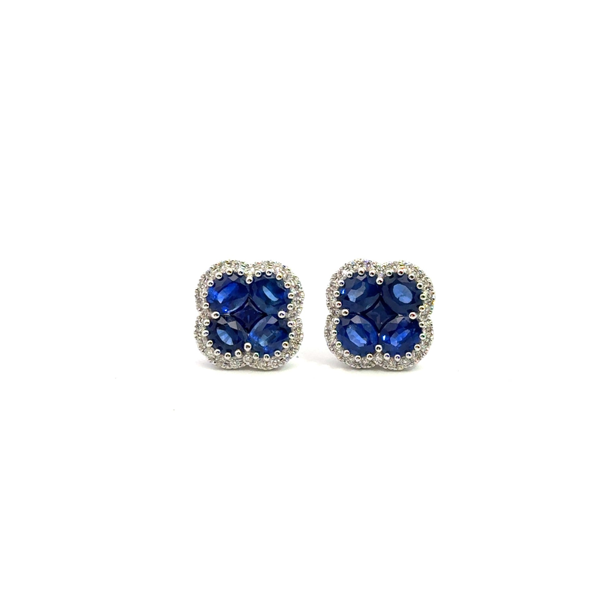 18k white gold oval sapphires - Kelly Wade Jewelers Store