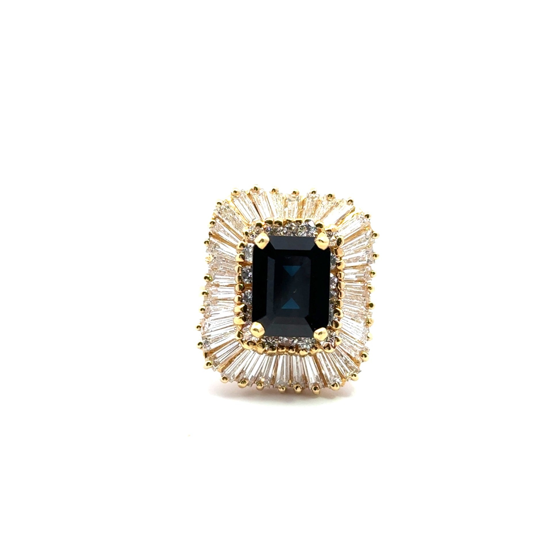 18k yellow gold emerald cut da - Kelly Wade Jewelers Store