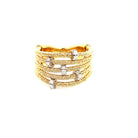 18KY Wrapped Ring with Diamond Rondels - Kelly Wade Jewelers Store