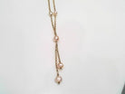 21k yellow gold pearl lariat s - Kelly Wade Jewelers Store