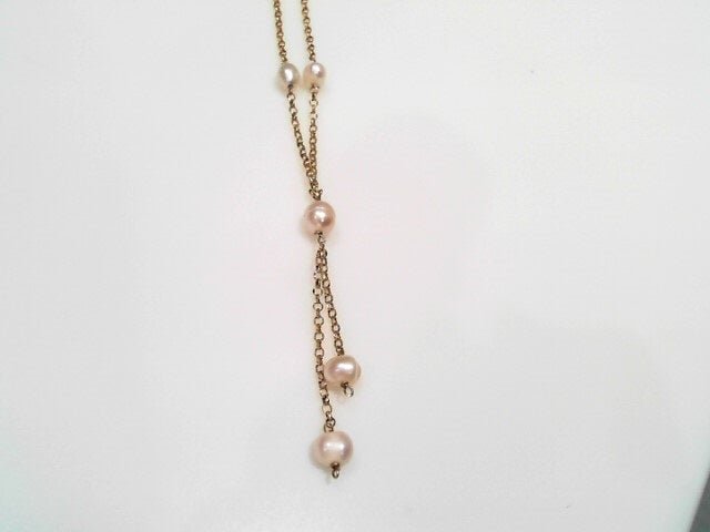 21k yellow gold pearl lariat s - Kelly Wade Jewelers Store