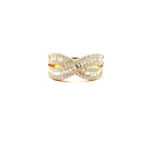 Baguette and Round Diamond Crossover Ring - Kelly Wade Jewelers Store