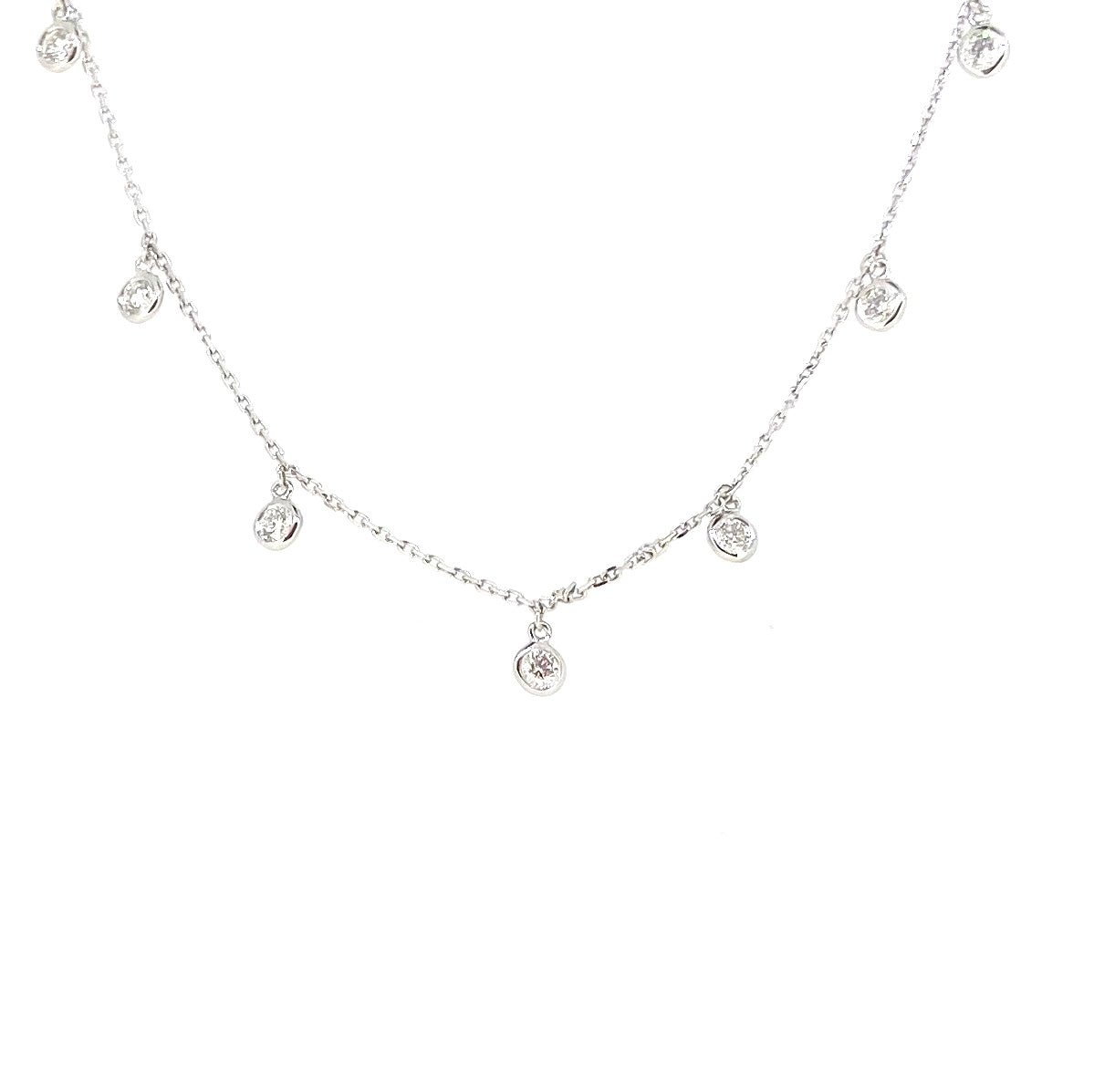 Bezel Set Diamond Dangle Necklace - Kelly Wade Jewelers Store