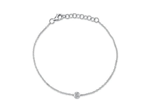 Bezel Set Diamond On Chain Bracelet - Kelly Wade Jewelers Store