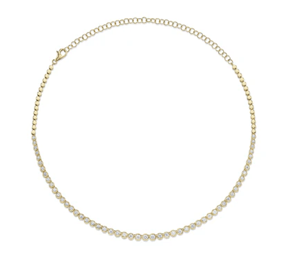 Bezel Set Diamond tennis Necklace - Kelly Wade Jewelers Store