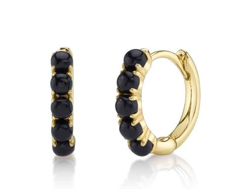 Black Onyx Huggies - Kelly Wade Jewelers Store