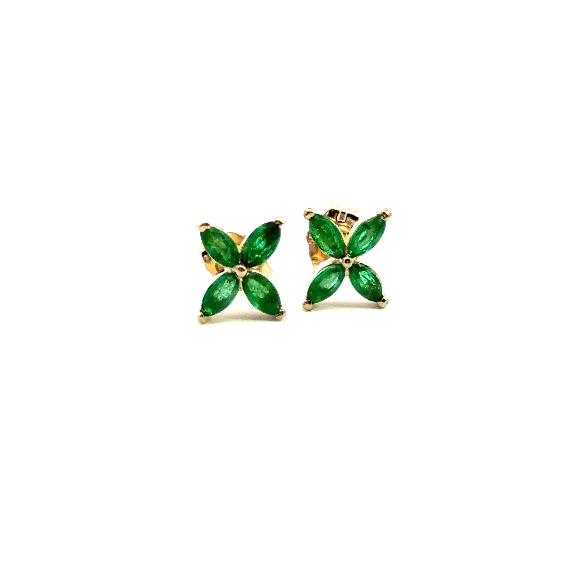 Clover emerald stud earrings - Kelly Wade Jewelers Store