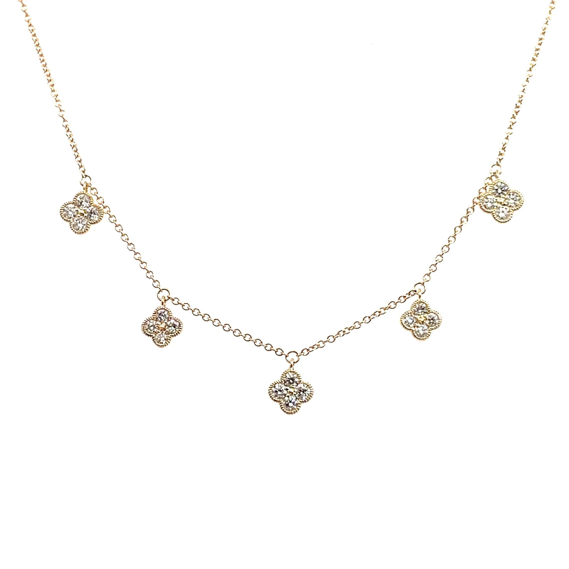 Diamond Dangle Flower Necklace - Kelly Wade Jewelers Store