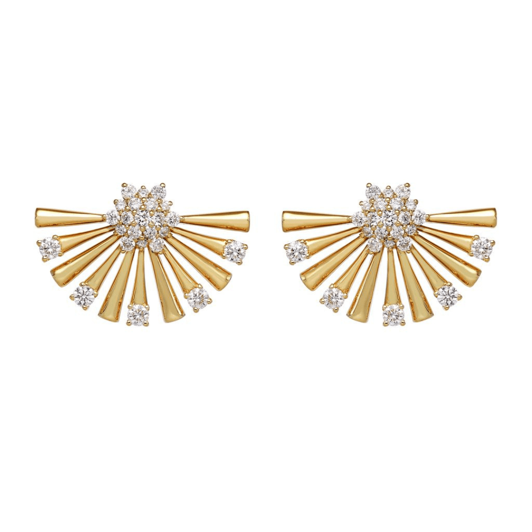 Diamond Fan Earrings - Kelly Wade Jewelers Store