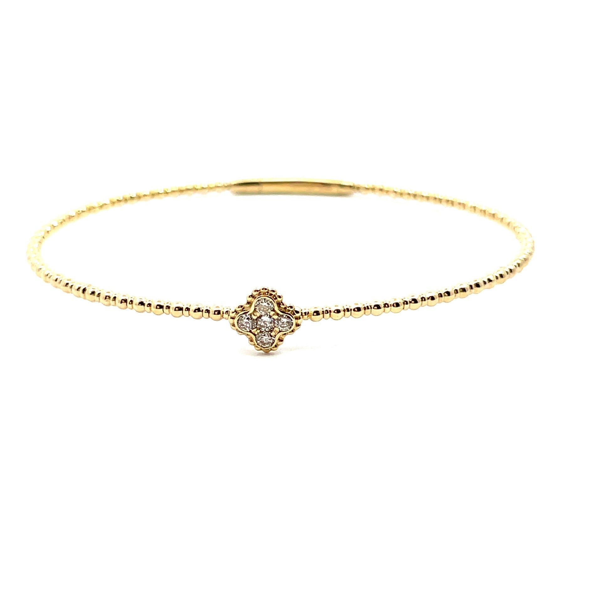 Diamond Flower Flexible Beaded Bracelet - Kelly Wade Jewelers Store