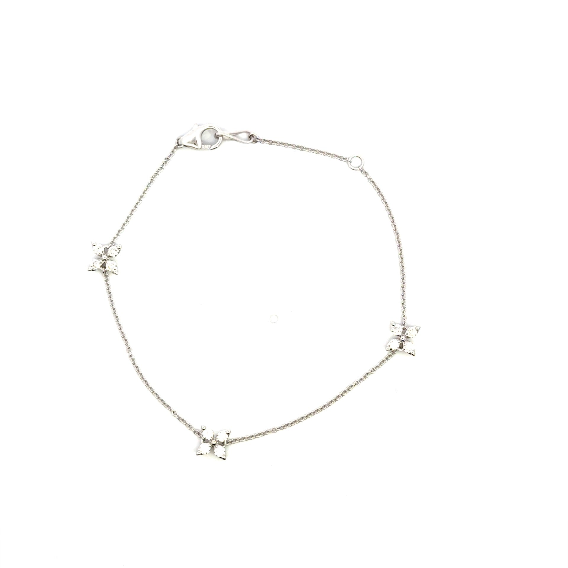 Diamond Flower Station Chain Bracelet - Kelly Wade Jewelers Store