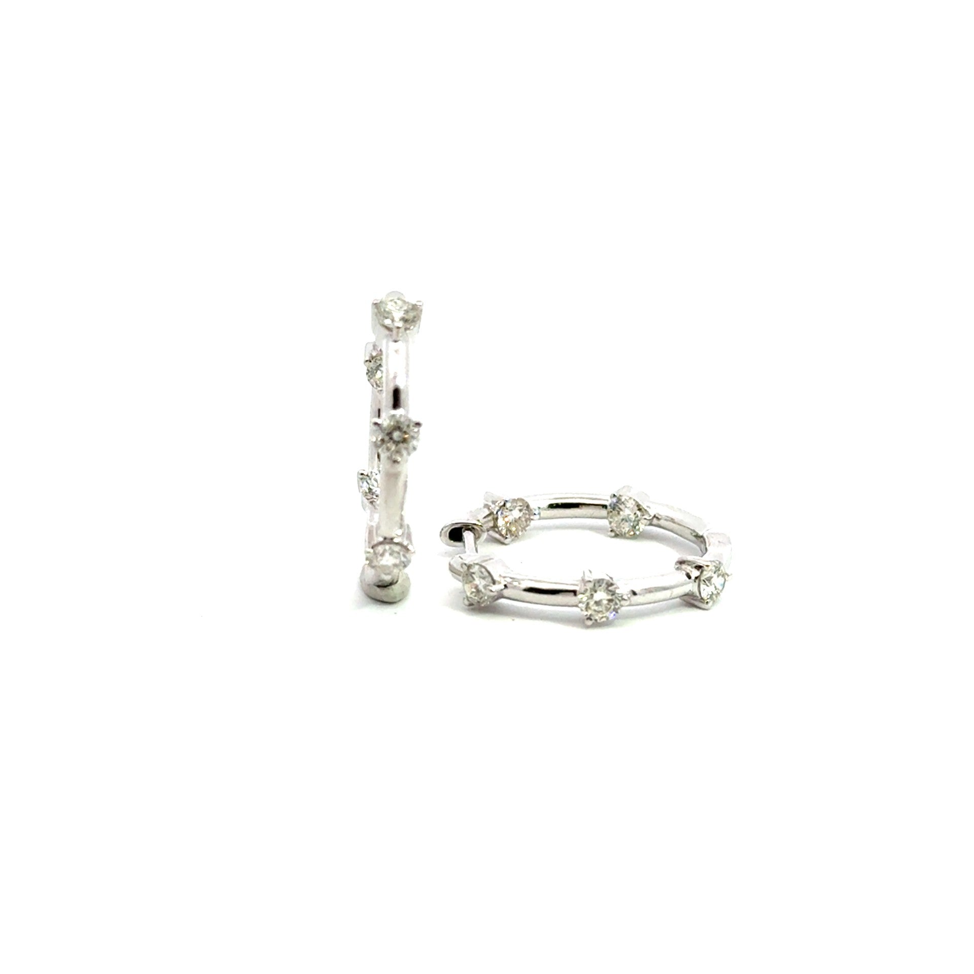 Diamond Inside Out Hoop Earrings - Kelly Wade Jewelers Store