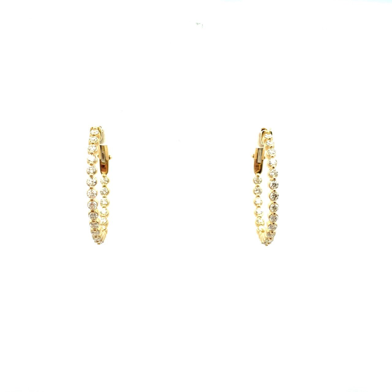 Diamond Inside Out Oval Hoops - Kelly Wade Jewelers Store