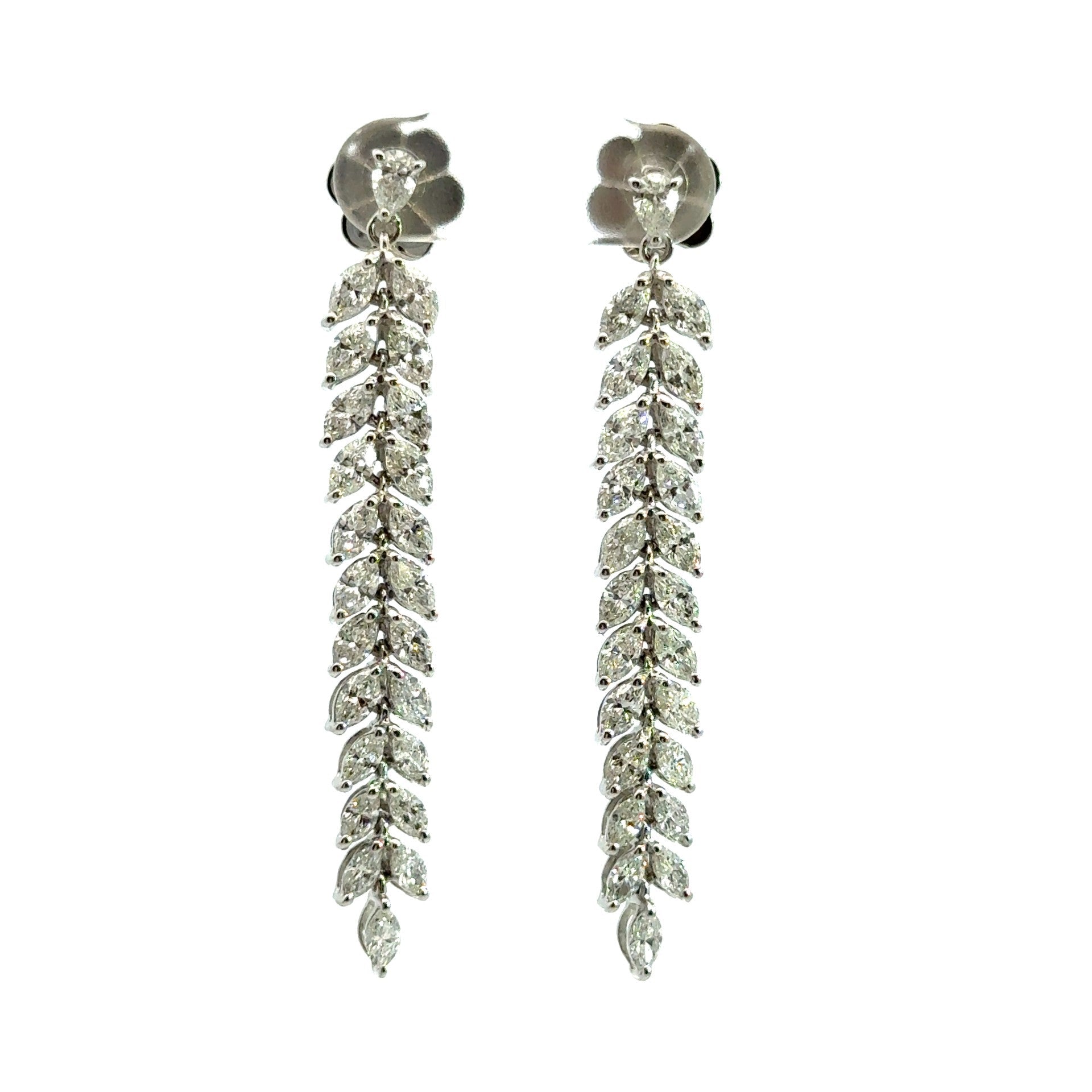 Diamond Leaf Drop Earrings - Kelly Wade Jewelers Store