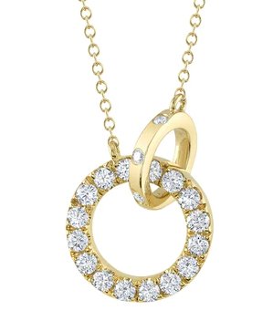 Diamond linked circle on chain necklace - Kelly Wade Jewelers Store