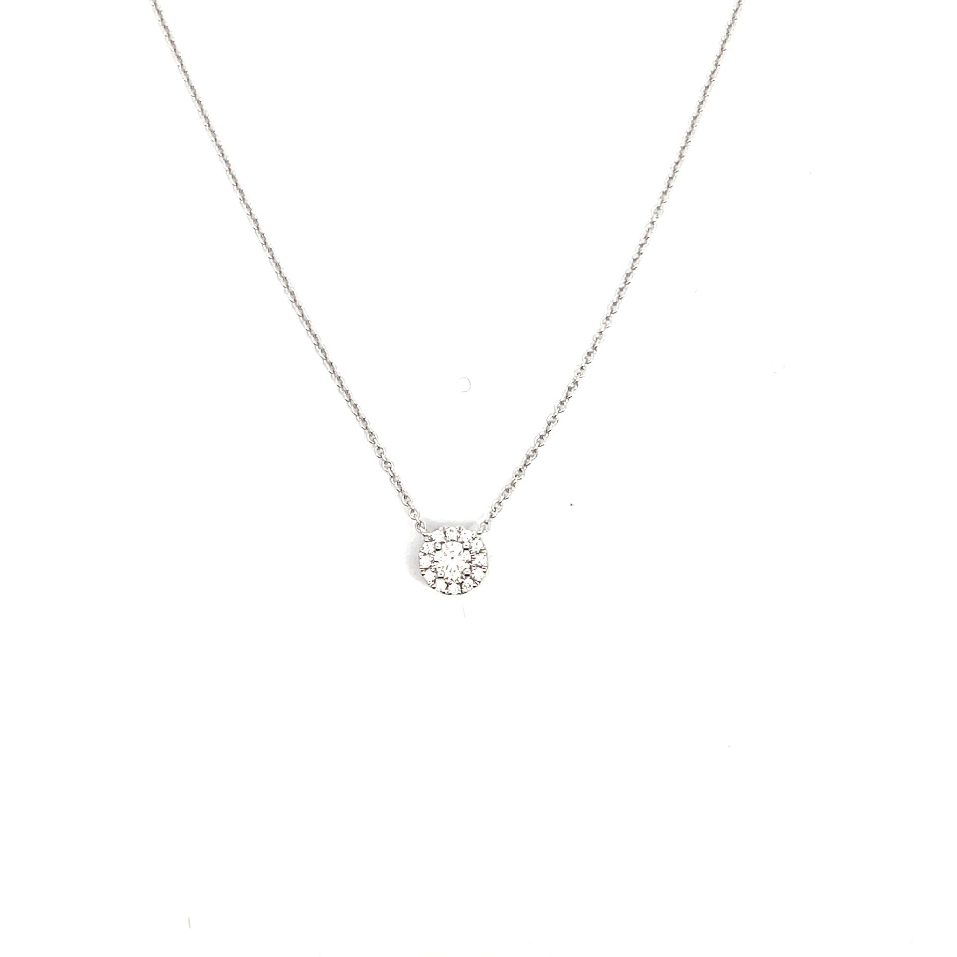 Diamond Pendant With Halo On Chain Necklace - Kelly Wade Jewelers Store