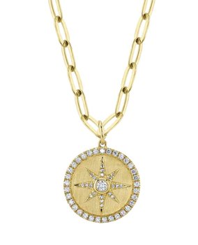 Diamond Star Pendant On Paper Clip Necklace - Kelly Wade Jewelers Store