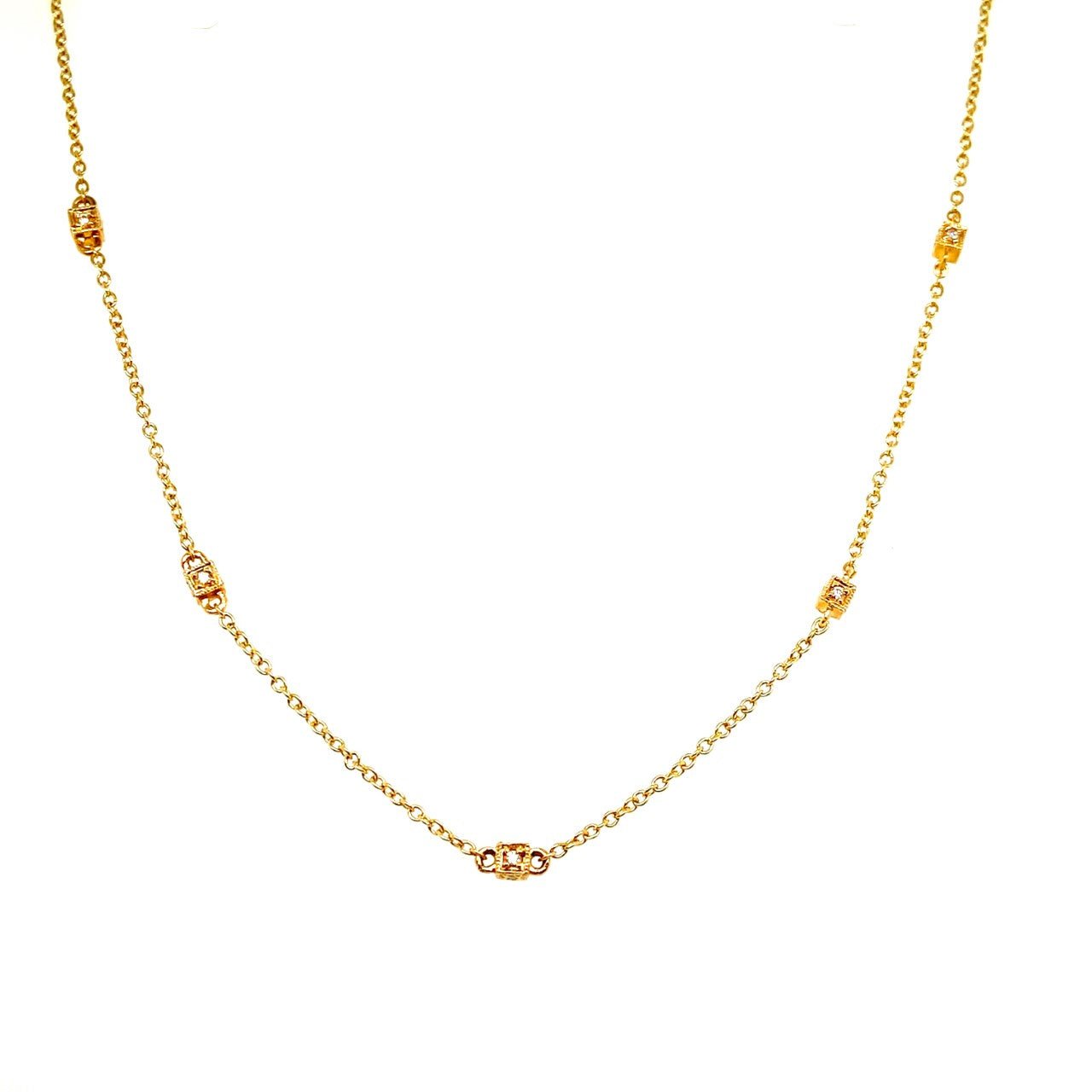 Diamonds By The Yard With Box Stations Necklace - Kelly Wade Jewelers Store