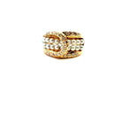 Estate Pearl & Diamond Buckle Ring - Kelly Wade Jewelers Store