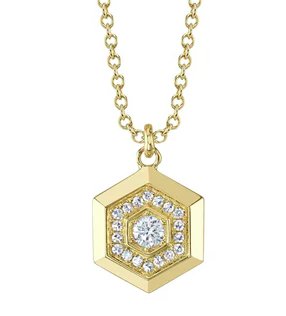 Hexagon Diamond Chain Necklace - Kelly Wade Jewelers Store