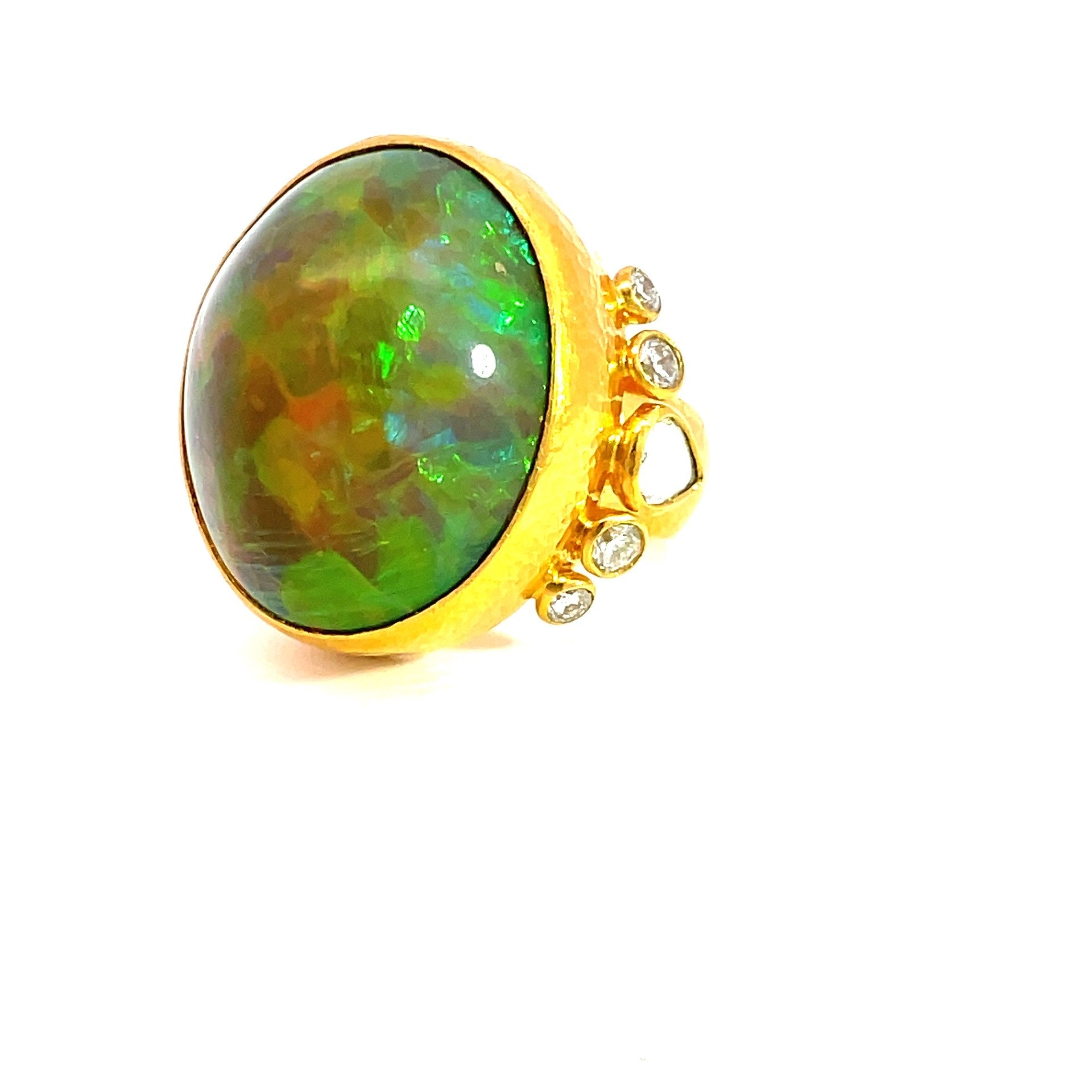Lika Behar Oval Opal With Diamond Halo Ring - Kelly Wade Jewelers Store