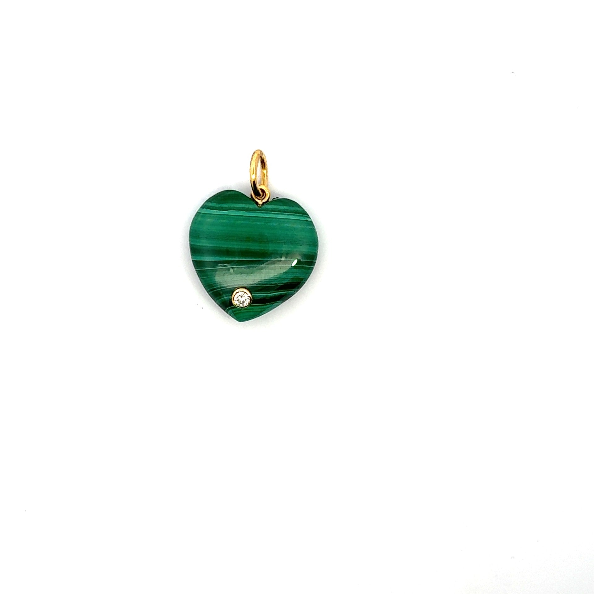 Malachite Heart Charm - Kelly Wade Jewelers Store