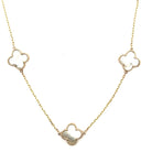 Mother of Pearl 5 Clover Station Necklace - Kelly Wade Jewelers Store