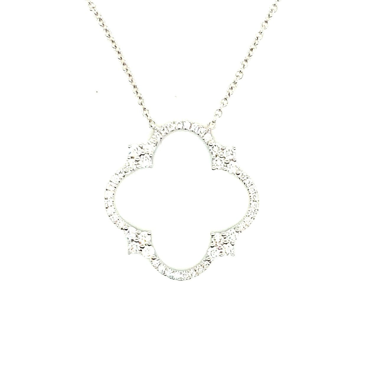 Open Diamon Clover On Chain Necklace - Kelly Wade Jewelers Store