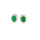 Oval Emerald And Diamond Stud Earrings - Kelly Wade Jewelers Store