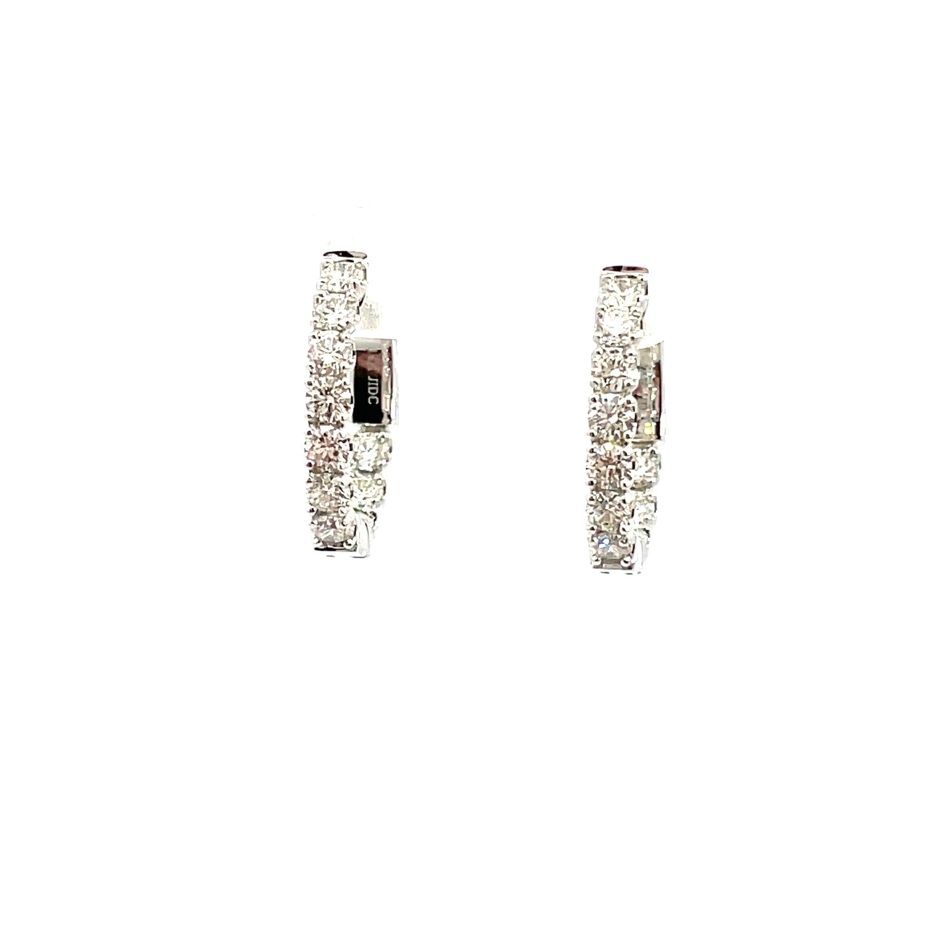 Oval Inside Out Diamond Hoop Earrings - Kelly Wade Jewelers Store